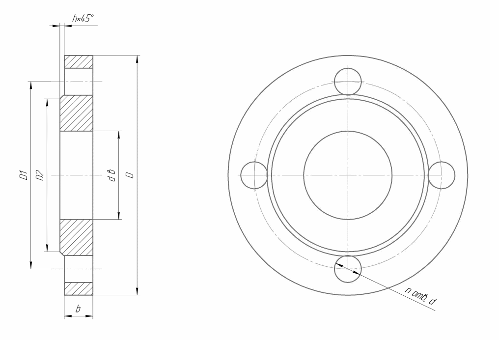 Фланец стальной плоский Ду 15 PN16 тип 01 ряд 1 исп. B ГОСТ 33259-2015